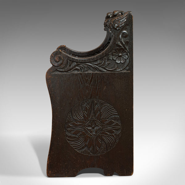Antique Hall Seat, Scottish, Oak, Settle, Gothic Revival, Victorian, 1880