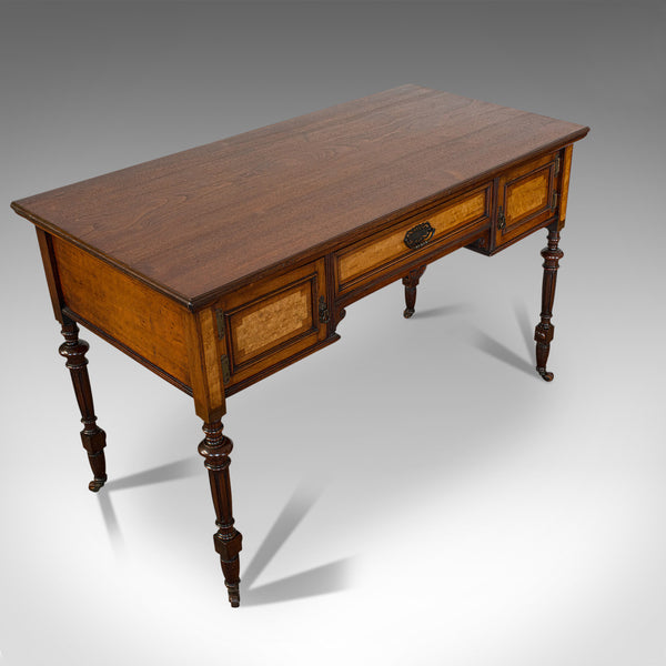 Antique Writing Desk, English, Walnut, Table, James Shoolbred, Victorian, 1880