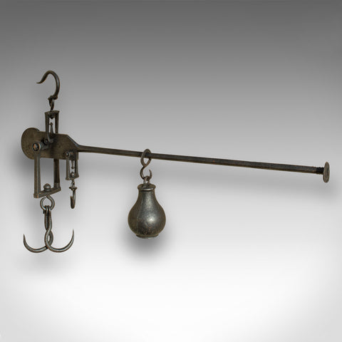 Antique Decorative Butcher's Steelyard, English, Iron, Weighing Instrument, 1800