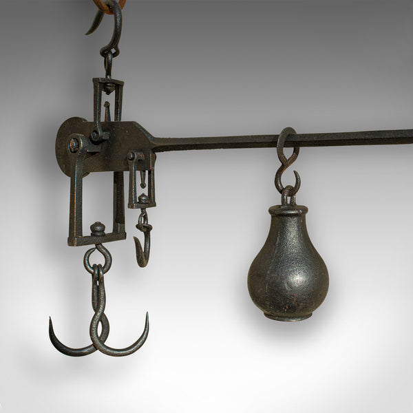 Antique Decorative Butcher's Steelyard, English, Iron, Weighing Instrument, 1800
