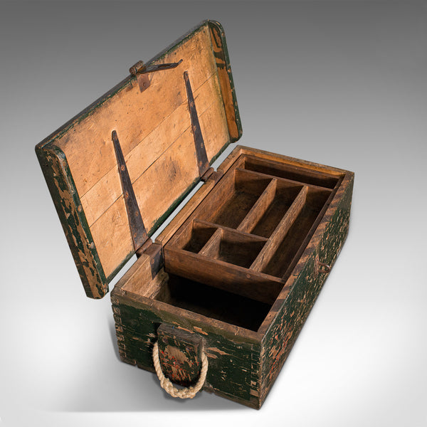 Small Antique Mariner's Trunk, English, Pine, Chest, Late Victorian, Circa 1900