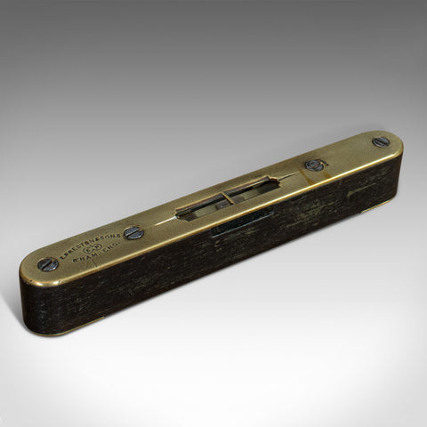 Small Vintage Spirit Level, English, Brass, Instrument, Preston and Sons, C.1930