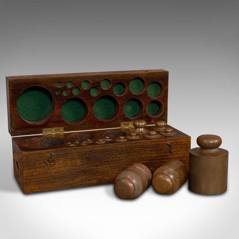Antique Set of Weights, French, Bronze, Scientific, Apothecary, Assay, C.1900