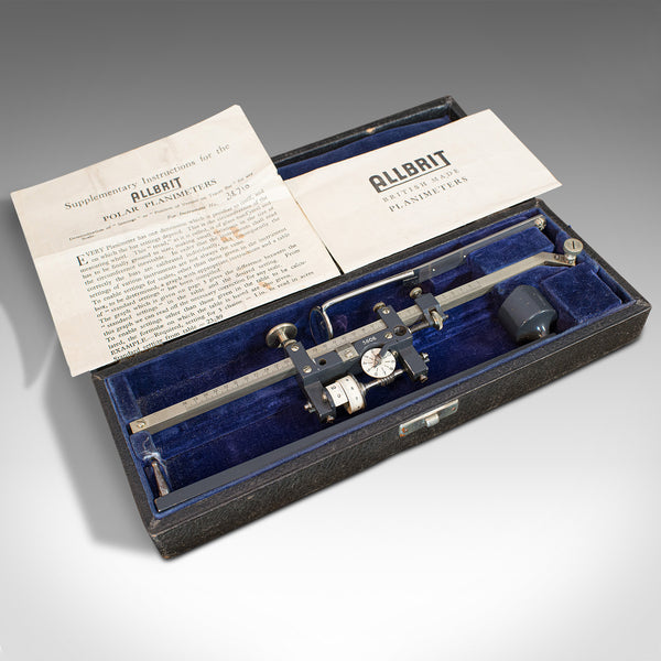 Vintage Allbrit Polar Planimeter, English, Scientific Instrument, Stanley, 1950
