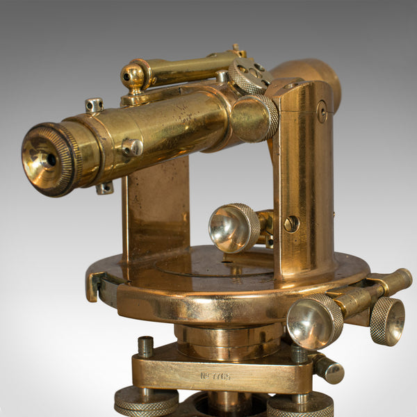 Antique Theodolite, English, Bronze, Brass, Scientific Instrument, Desk Ornament