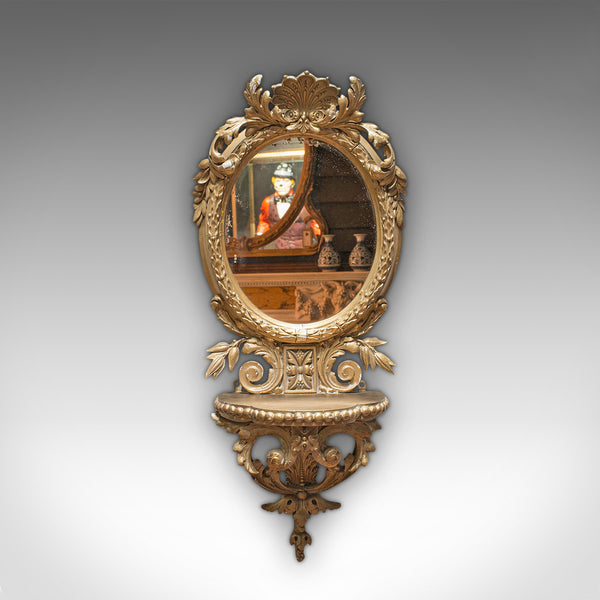 Antique Wall Mirror, French, Gilt Gesso, Oval, Ornate, Victorian, Circa 1850