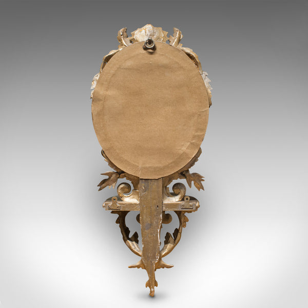 Antique Wall Mirror, French, Gilt Gesso, Oval, Ornate, Victorian, Circa 1850