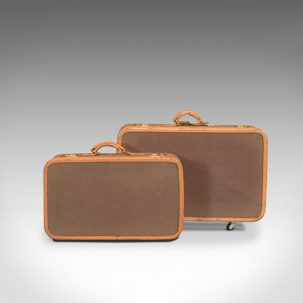 Vintage Luggage Set, American, Leather, Set of 4, Suitcase, T Anthony, New York
