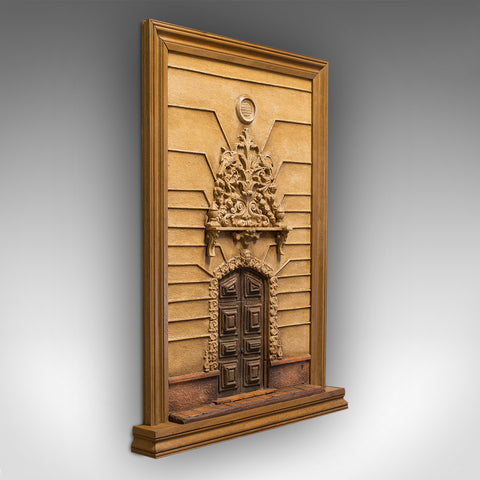 Vintage Architectural Plaque, Italian, Plaster, Decorative Baroque Doorway, 1950