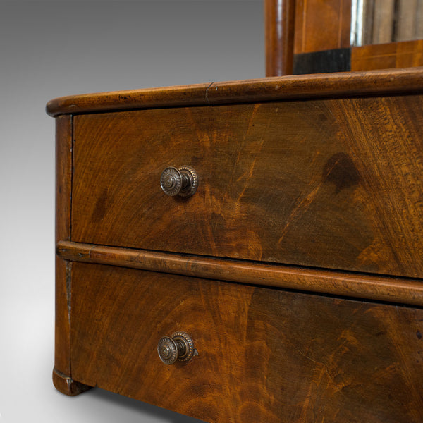 Antique Toilet Mirror, English, Walnut, Vanity, Empire Style, Victorian, C.1880