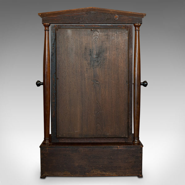 Antique Toilet Mirror, English, Walnut, Vanity, Empire Style, Victorian, C.1880