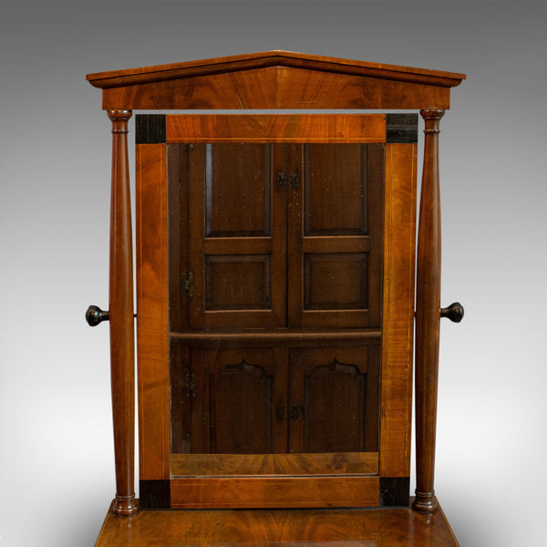 Antique Toilet Mirror, English, Walnut, Vanity, Empire Style, Victorian, C.1880