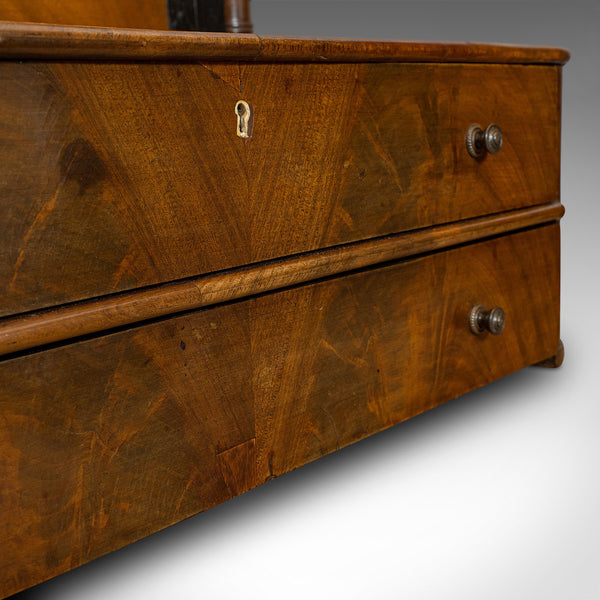 Antique Toilet Mirror, English, Walnut, Vanity, Empire Style, Victorian, C.1880