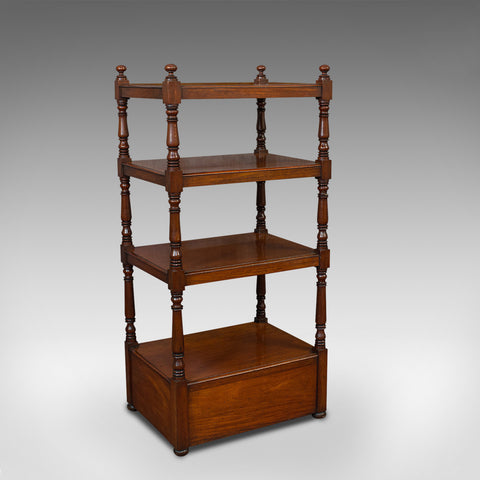 Antique Whatnot, English, Mahogany, Four Tier, Display Stand, Victorian, C.1850
