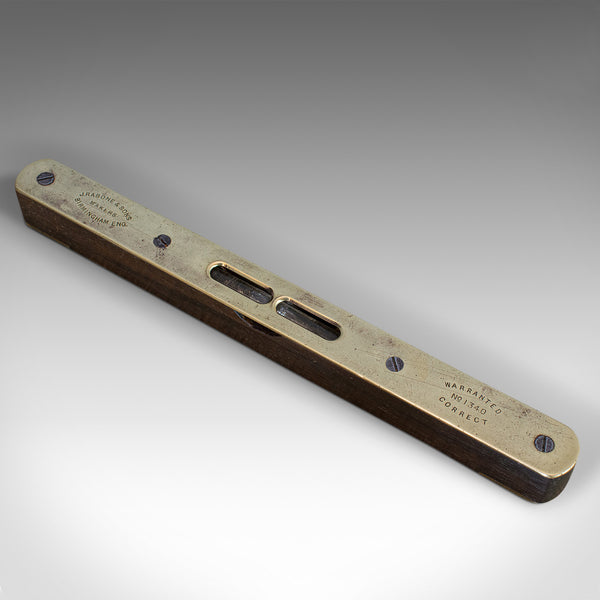 Vintage Spirit Level, English, Rosewood, Brass, Instrument, Rabone, Circa 1950
