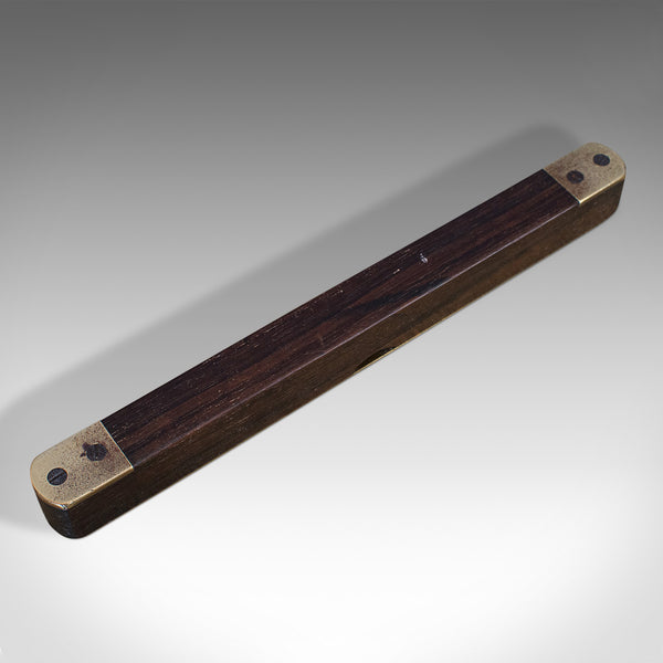 Vintage Spirit Level, English, Rosewood, Brass, Instrument, Rabone, Circa 1950