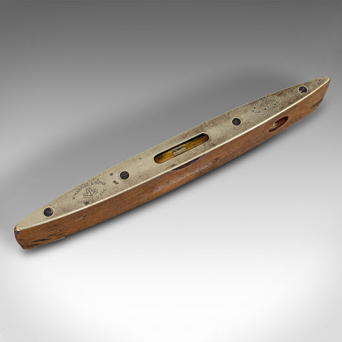 Vintage Boat Level, English, Walnut, Spirit, W Marples and Sons, Sheffield, 1950