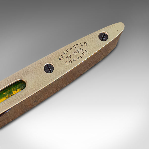 Vintage J. Rabone Spirit Level, English, Rosewood, Brass, Torpedo, Circa 1950