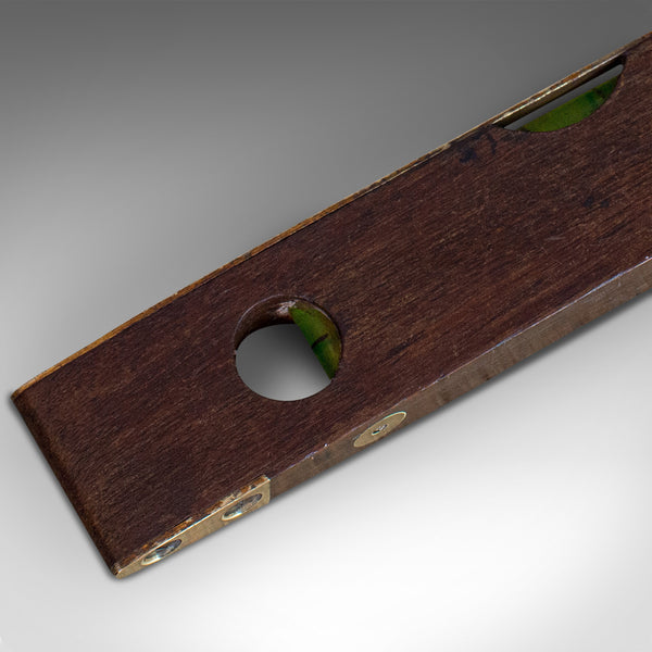 Vintage J. Rabone Spirit Level, English, Rosewood, Brass, Torpedo, Circa 1950