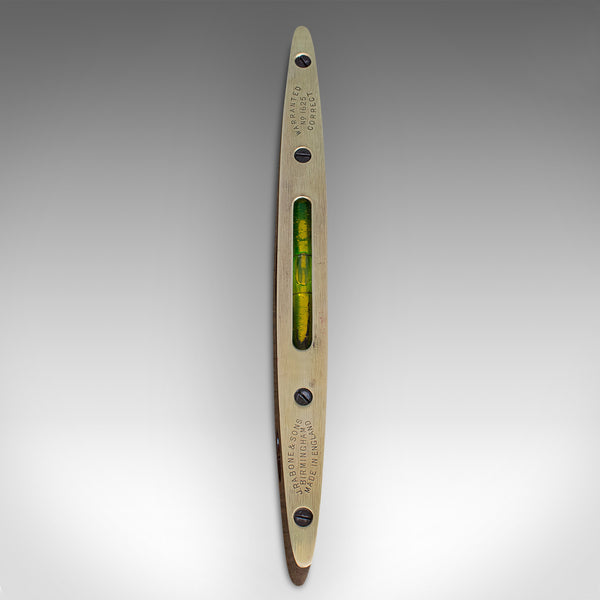 Vintage J. Rabone Spirit Level, English, Rosewood, Brass, Torpedo, Circa 1950