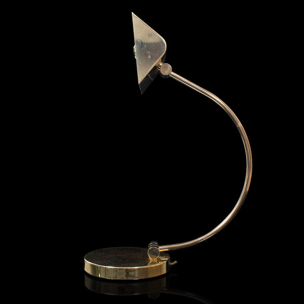 Vintage Barrister's Lamp, Continental, Brass, Banker's, Desk, Light, Circa 1970