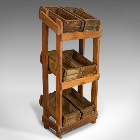 Vintage Storage Rack, Asian, Hardwood Stand, Industrial Taste, Retail, 1950
