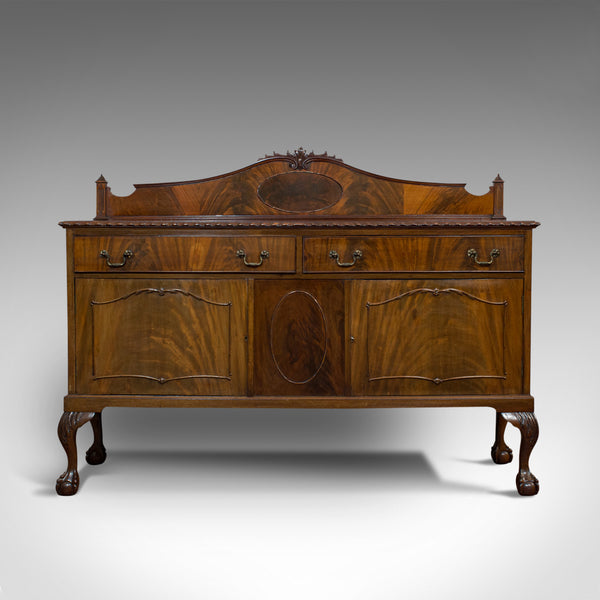 Antique Regency Revival Sideboard, English, Flame Mahogany, Victorian, C.1900