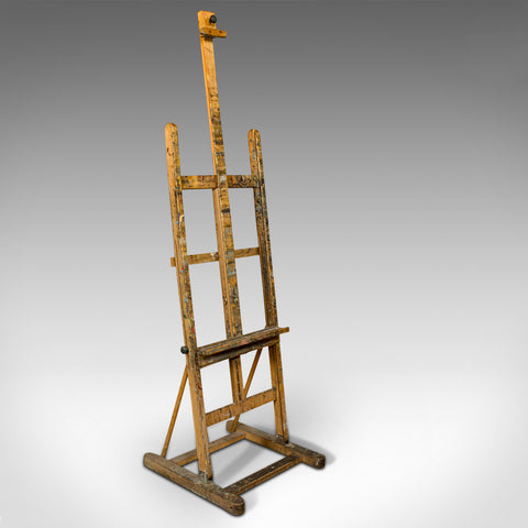 Vintage Studio Easel, English, Beech, Artist's Stand, Adjustable, Circa 1970