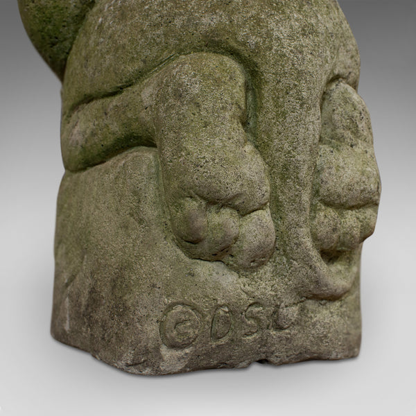 Vintage Gargoyle, English, Reconstituted Stone, Outdoor Ornament, Water Feature