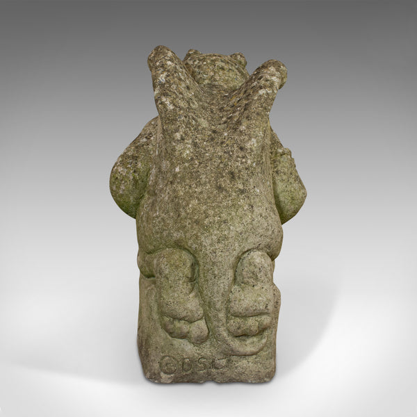 Vintage Gargoyle, English, Reconstituted Stone, Outdoor Ornament, Water Feature