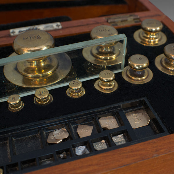Set Of, Vintage Balance Weights, English, Brass, Scientific, Apothecary, Assay