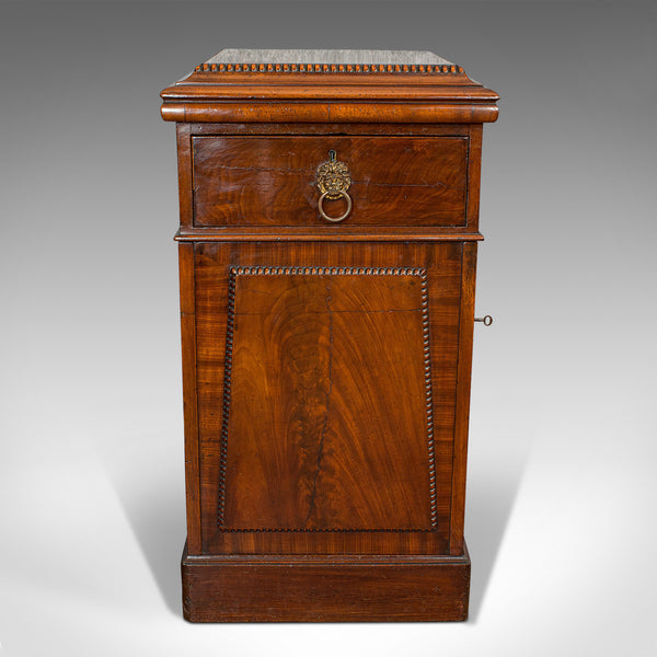Tall Antique Side Cabinet, English, Mahogany, Bedside, Nightstand, Regency, 1820