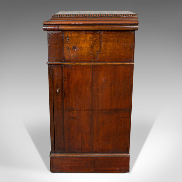 Tall Antique Side Cabinet, English, Mahogany, Bedside, Nightstand, Regency, 1820