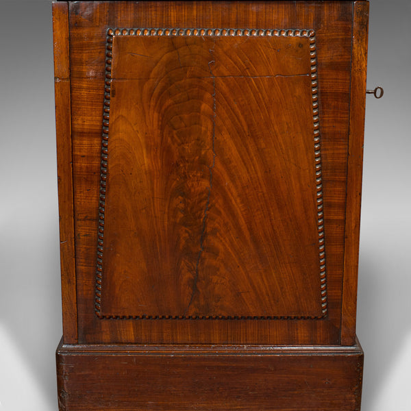 Tall Antique Side Cabinet, English, Mahogany, Bedside, Nightstand, Regency, 1820