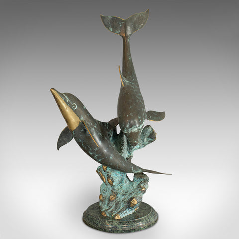 Large Vintage Dolphin Statue, American, Bronze, Ornamental Marine Display Piece