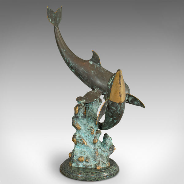 Large Vintage Dolphin Statue, American, Bronze, Ornamental Marine Display Piece