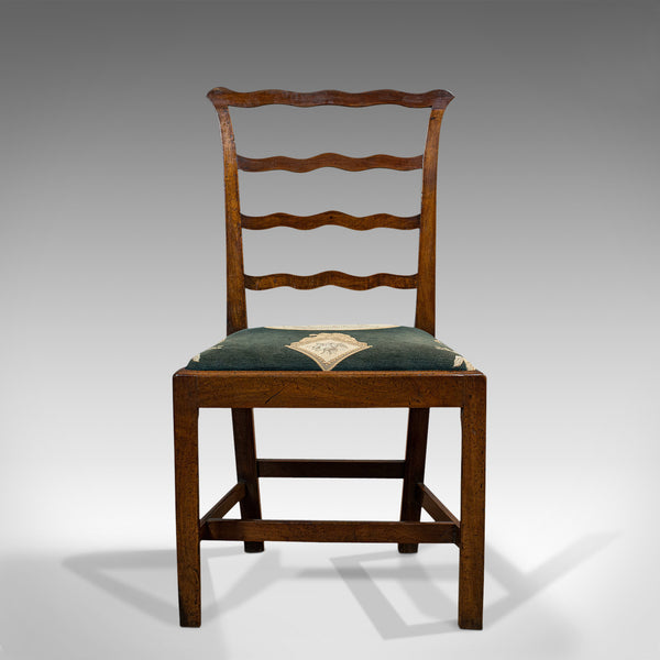 Pair Of Antique Ladder Back Chairs, Irish, Mahogany, Side, Georgian, Circa 1780