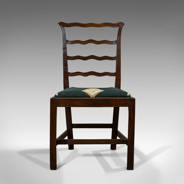 Pair Of Antique Ladder Back Chairs, Irish, Mahogany, Side, Georgian, Circa 1780