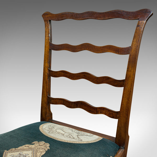 Pair Of Antique Ladder Back Chairs, Irish, Mahogany, Side, Georgian, Circa 1780