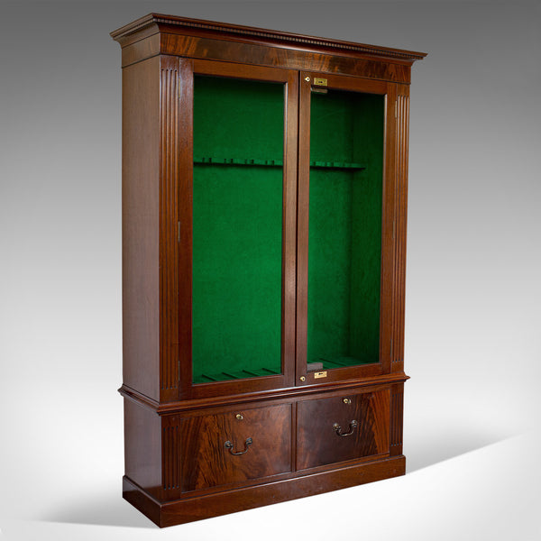 Vintage Secure Display Cabinet, English, Mahogany, Gun Rack, Asprey of London