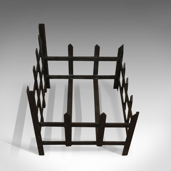 Antique Fire Basket, Wrought Iron, Firewood, Log Burner, Grate, Victorian, 1900