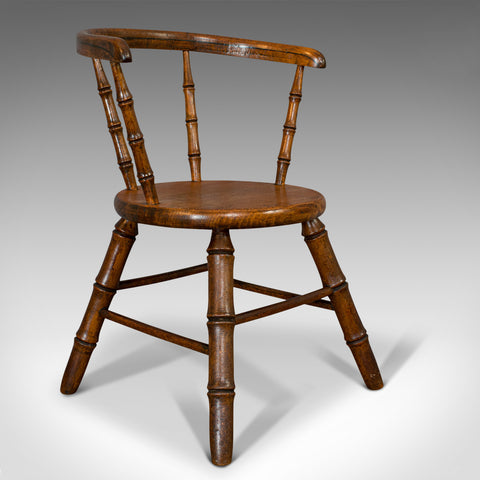 Small Antique Windsor Chair, English, Oak, Apprentice, High Wycombe, Victorian