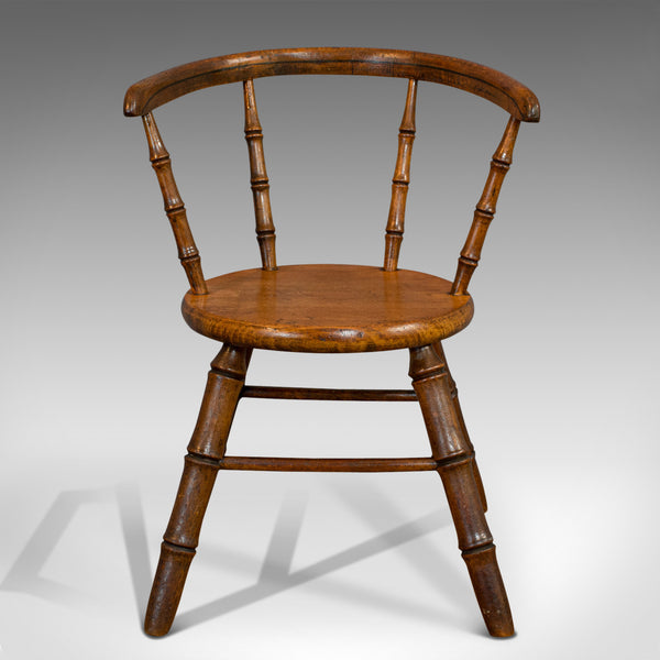 Small Antique Windsor Chair, English, Oak, Apprentice, High Wycombe, Victorian