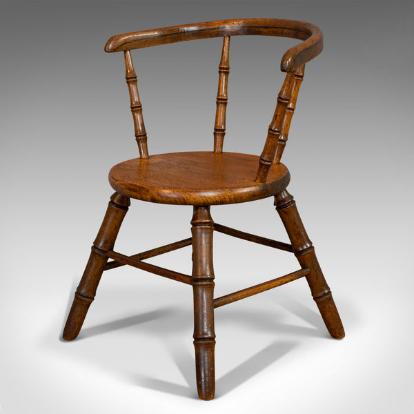 Small Antique Windsor Chair, English, Oak, Apprentice, High Wycombe, Victorian