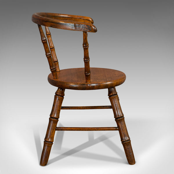 Small Antique Windsor Chair, English, Oak, Apprentice, High Wycombe, Victorian