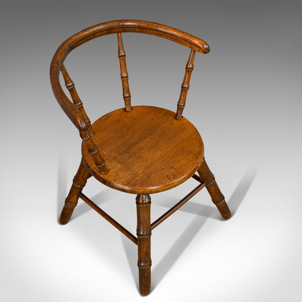 Small Antique Windsor Chair, English, Oak, Apprentice, High Wycombe, Victorian