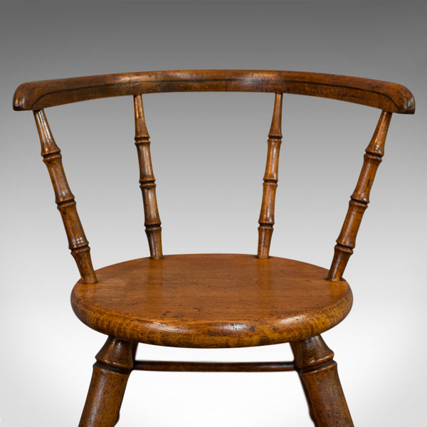 Small Antique Windsor Chair, English, Oak, Apprentice, High Wycombe, Victorian