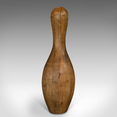 Vintage Bowling Pin, American, Beech, Tenpin, Skittle, Mid 20th Century, 1940