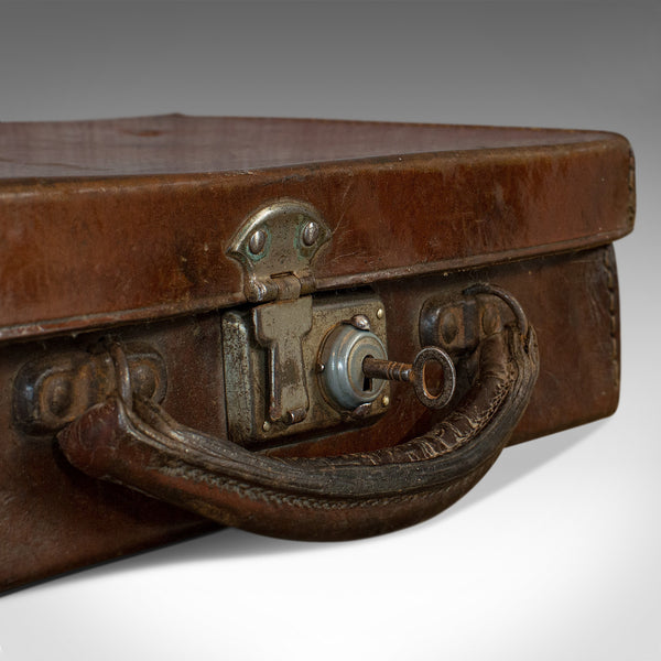 Antique Suitcase, English, Leather, Travelling Sample Case, Edwardian, C.1910