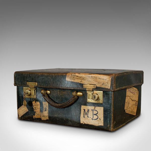 Antique Travel Case, Leather, Salesman's Suitcase, JW Allen, Strand, Edwardian